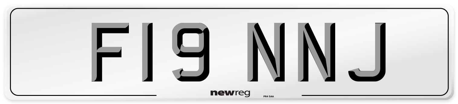 F19 NNJ Number Plate from New Reg